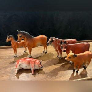 Vintage Farm animals (6) by Creative Playthings soft rubber